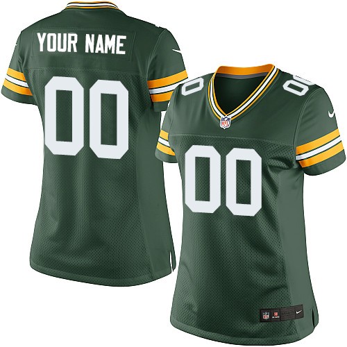 Women's Limited Nike Jersey Green Home - Customized NFL Green Bay Packers